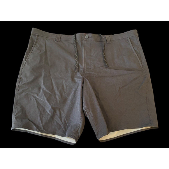George Shorts Size 46 Above the Knee Mens Black Flat Front Drawstring Stretch - Picture 1 of 11